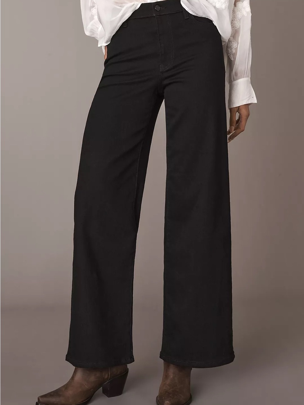 Frame Denim Le Slim Palazzo Pant Jeans True Black Wide Leg ALTERED Size 30